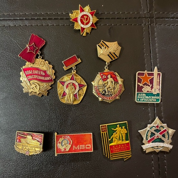 VTG Lot Of 9 Soviet Jubilee Medals Badges Awards USSR Armed Forces Lenin USSR - Picture 1 of 6